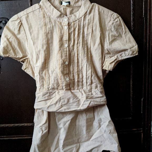 J. Crew popover pinstripe blouse - Picture 2 of 3